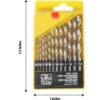 Drill Bit Set Combo HSS 12 Pcs for Metal Wood Plastic & 5 Pcs Masonry Bits for Wall Brick Concrete – Durable High-Speed Steel Titanium Coated 0-13 mm Sizes