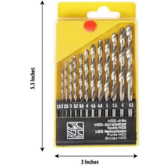 Drill Bit Set Combo HSS 12 Pcs for Metal Wood Plastic & 5 Pcs Masonry Bits for Wall Brick Concrete – Durable High-Speed Steel Titanium Coated 0-13 mm Sizes - Image 2